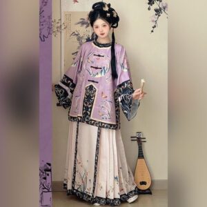 花澗格格套裝 | 清漢對襟圓領 - 改良女裝漢服